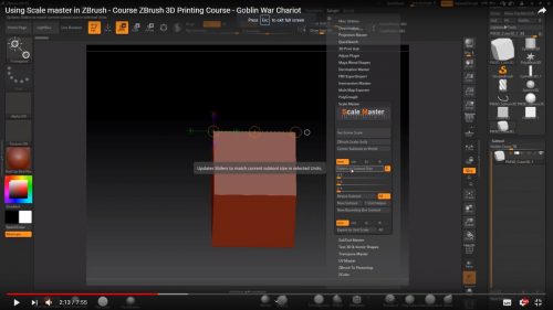 Using Scale master in ZBrush – Course ZBrush 3D Printing Course – Goblin War Chariot