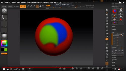 ZBrush Polypainting Erasing ZBrush poly painting from my model